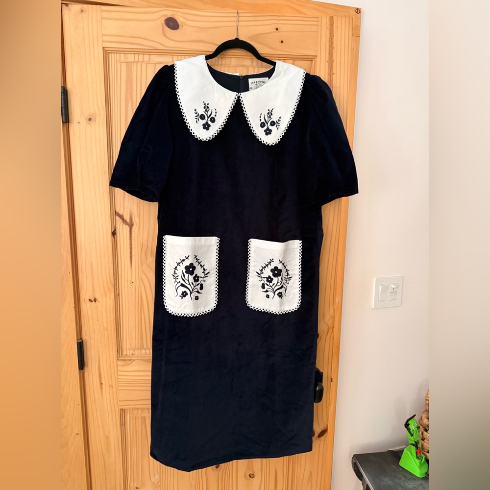 Meadows Velvet Hawthorne Collar Dress